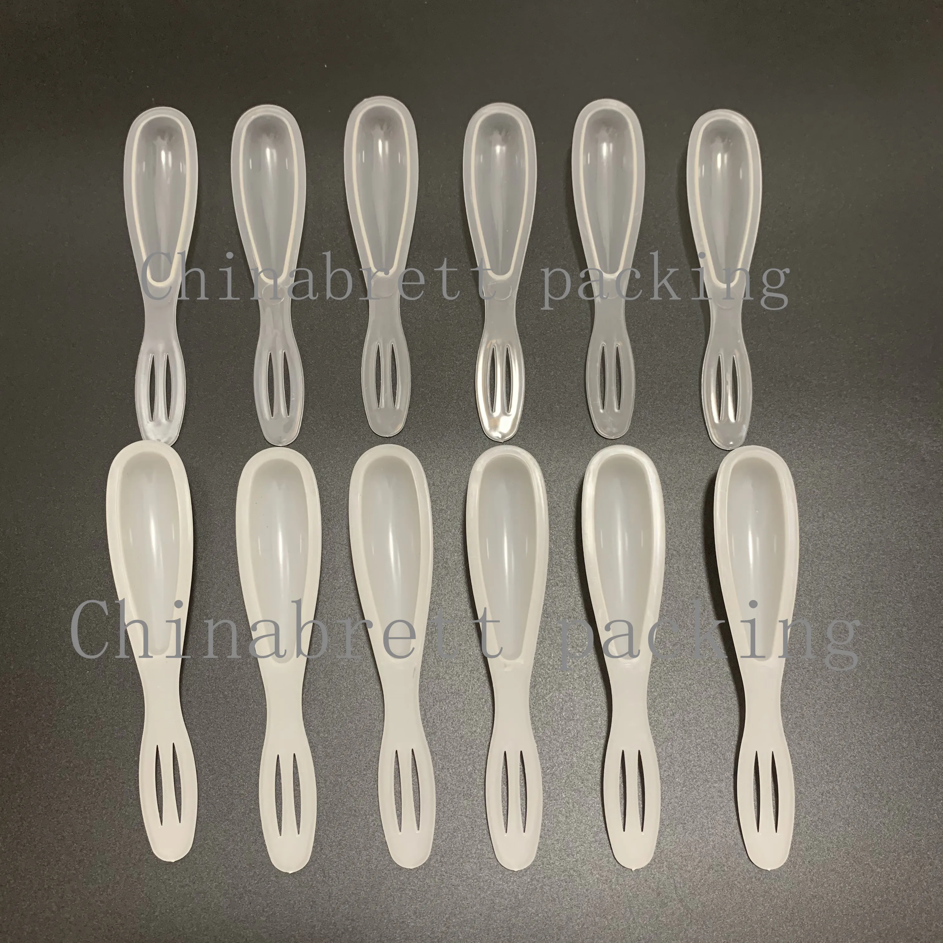 Popular 10g plastic cup transparent honey spoon with foil film and wrappers