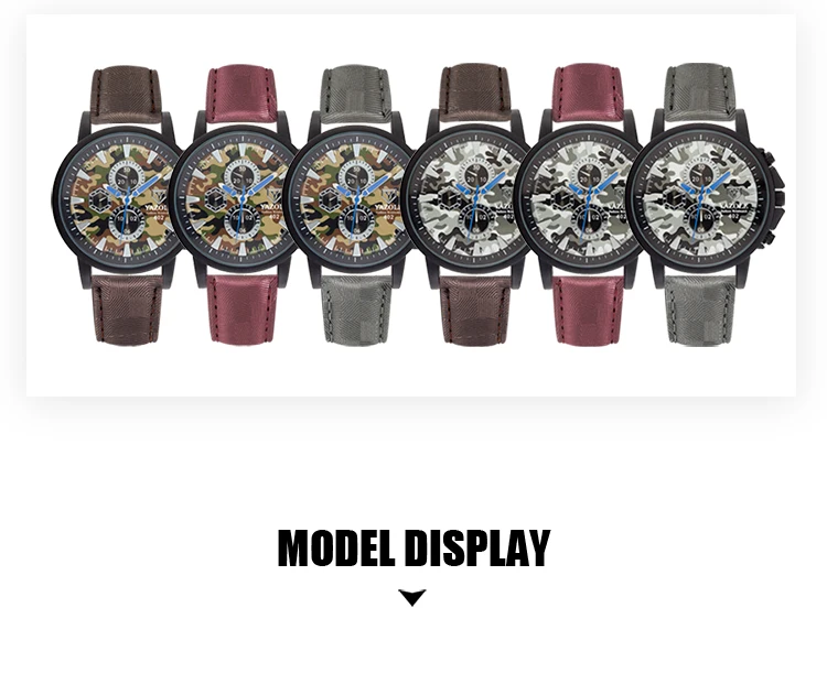402 Latest camouflagedial fashion style men sport watch 3 atm water resistant wrist watch