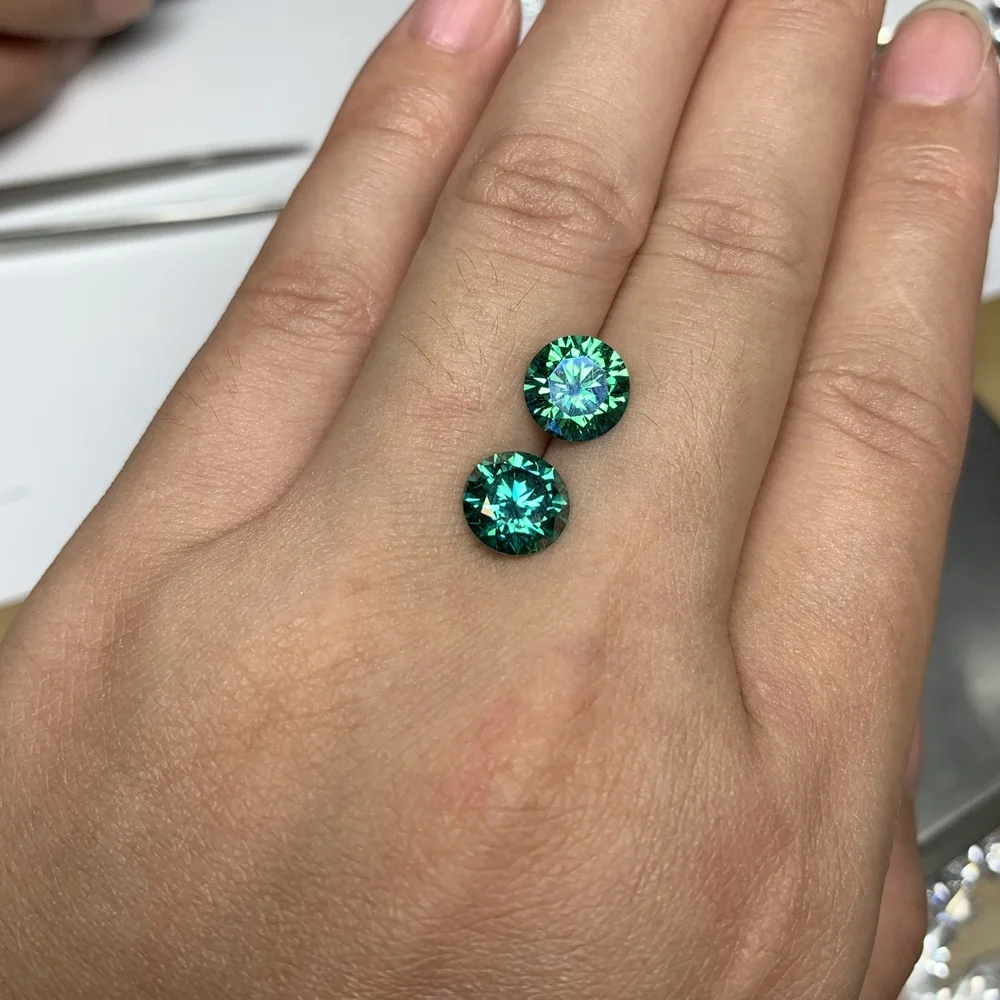 

Fancy jewelry VVS dark Green 2carat old european cut synthetic Moissanite