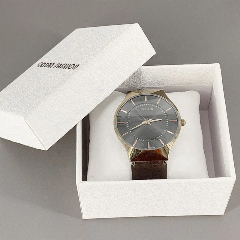 

Hot Selling White Rectangle Long Paper Carrying Case Bag Watch In Packing Box Pouch For Gift