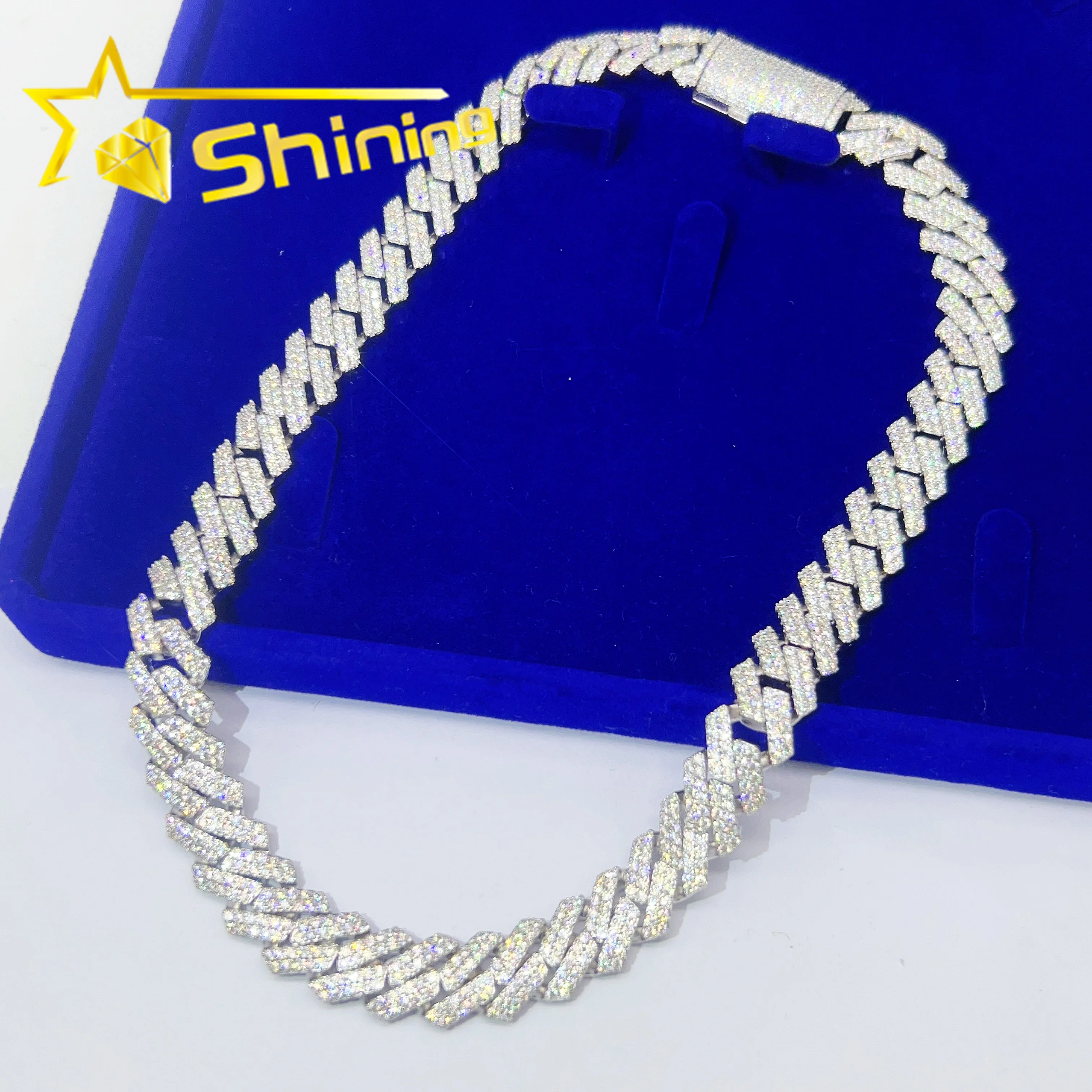 

Cheap Price 10mm 13mm 925 Sterling Silver Diamond Miami Cuban Link Chain Iced Out D-VVS1 Moissanite Hip Hop Jewelry Necklace