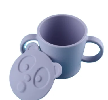 

Baby Silicone Drinking Water Cup With Lovely Bear Lid For Newborn Toddler, Blue,green,purple