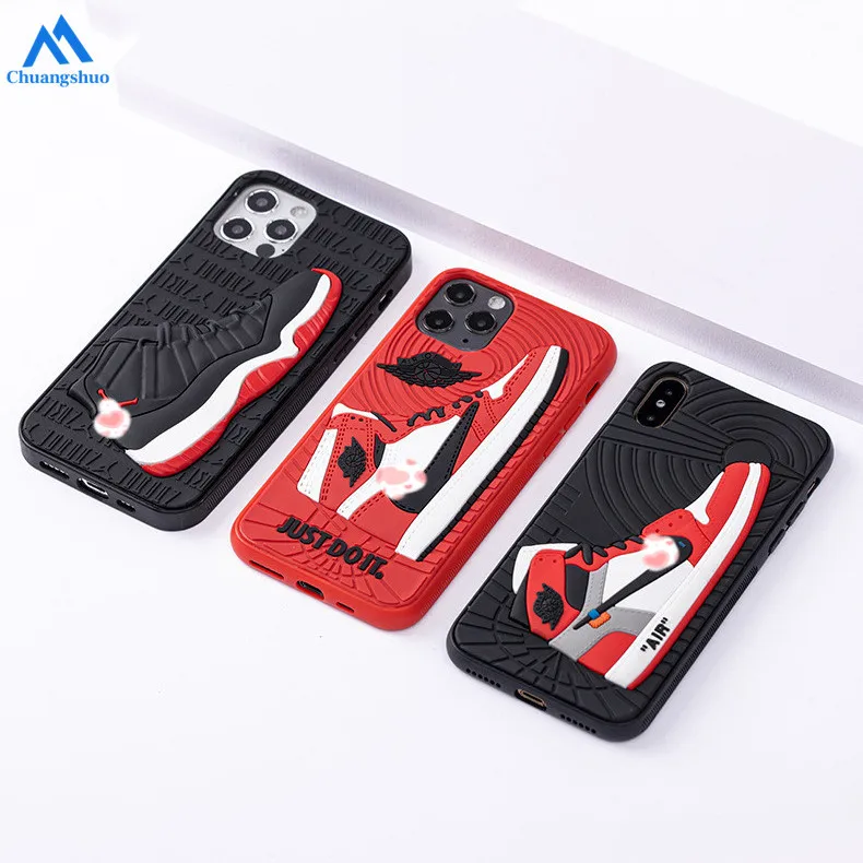 

Fashion Silicone 3d Air Jordan Sports Shoes Phone Cases Aj1 Hot Selling Nba Basketball Sneaker Cases For Iphone Phone Cases
