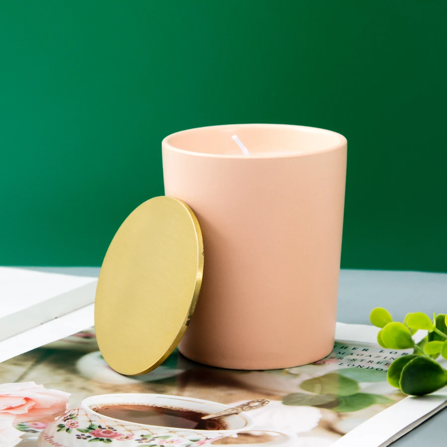 matte color candle vessel empty Custom ceramic wholesale candle jars