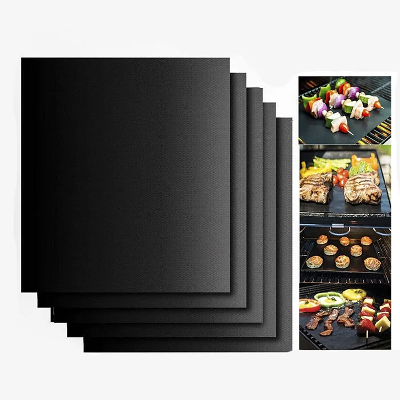 

Custom Size Bbq Accessory Fireproof Charcoal Ptfe Non-Stick Bbq Grill Mat Cooking Sheet Oven Liner