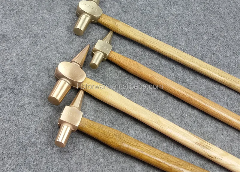Safety Copper Alloy Inspection Railway Hammer Bronze,Non Sparking Pin Point Test Hammer 250g
