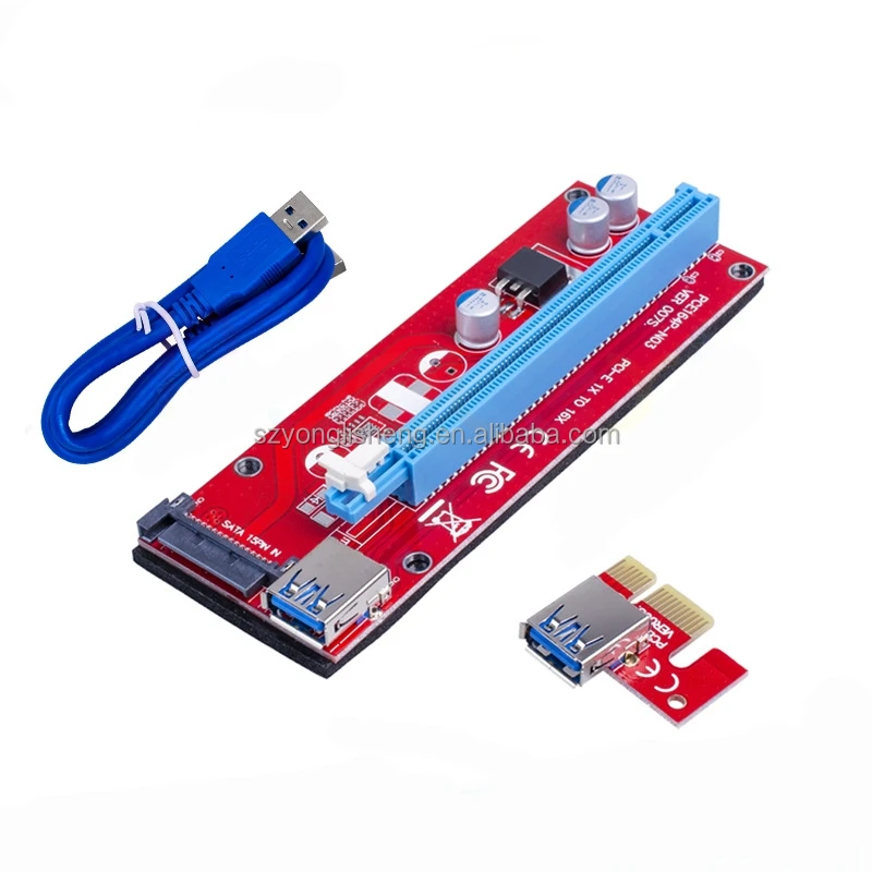 

Factory Stock PCIE 1X To 16X Riser Card VER 007S with USB 3.0 Cable 007S