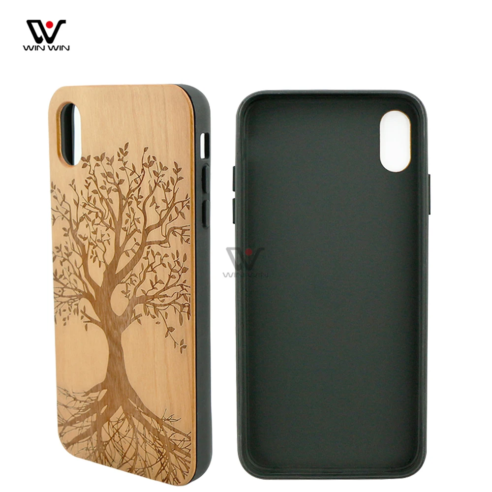 

In Stock Laser Engraving Wooden Unique Shock Bamboo Phone Cover Shell Wooden Phone Cases, Customized
