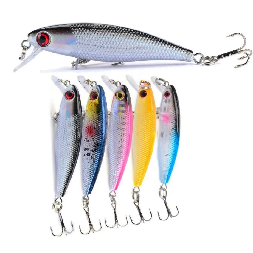 

1PCS 6.5cm/4.5g Fishing Lure Quality Minnow Lure 3D Eyes Plastic Hard Bait Artificial Jig Wobblers Crankbait Fishing Bait, 5 colors