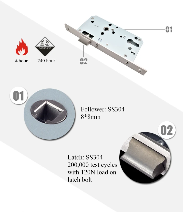 Din Lock Body Night Latch Lock 5572zn Fire Rated For Safety Ce