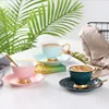 Vintage Ceramic Tea Cups Set Color Glaze Fine Bone China Cup And Saucer
