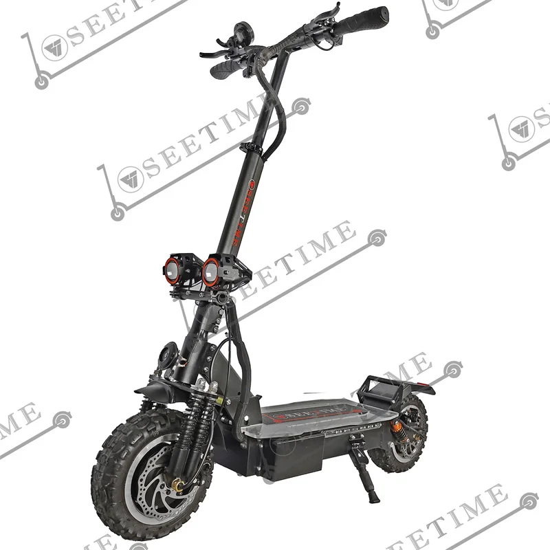 

SEETIME 11R hot selling cheap price fat tire lithium battery 11inch 60V 5600w electric scooter for adults, Black