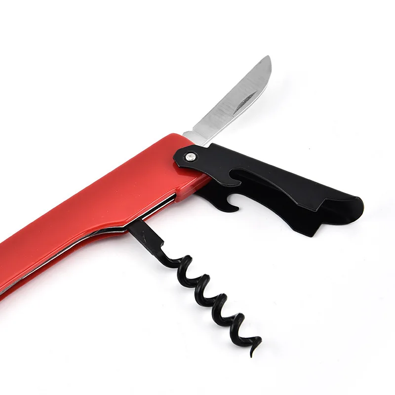 

ZYZ67 Candy Color Shrimp Head Knife Multifunctional Bottle Opener with Non-slip Handle Stainless Steel Four-in-one Beer Double-h
