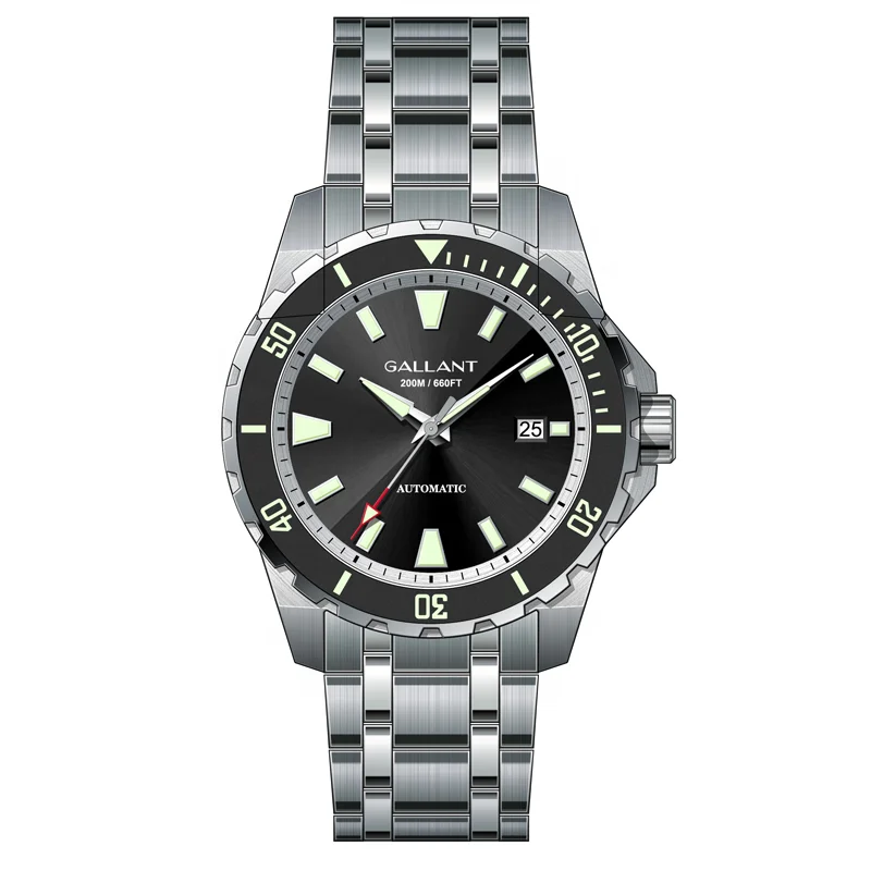 

China watch manufacturers custom superluminova bgw9 ceramic bezel 20 atm stainless steel swiss automatic movement diver watch, Customer's color