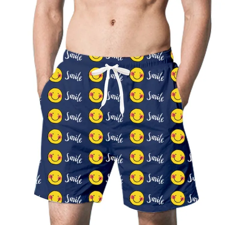 

2021 beach pants European and American casual printed five-point pants men's swim shorts swim trunks swimwear