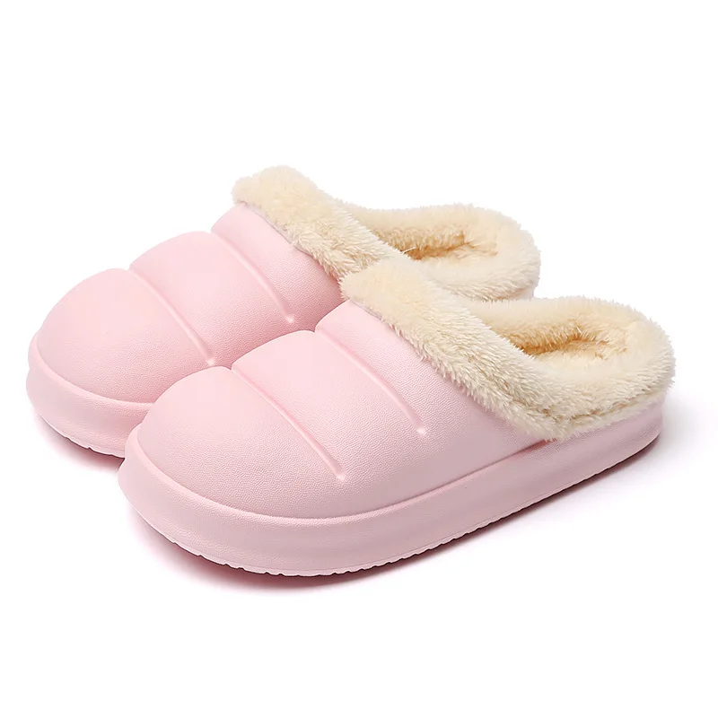 

Waterproof Indoor Slippers Women Men Winter Shoes Warm Plush Lovers Home House Slipper Platform Female Male Kitchen Garden Shoes, Picture shows