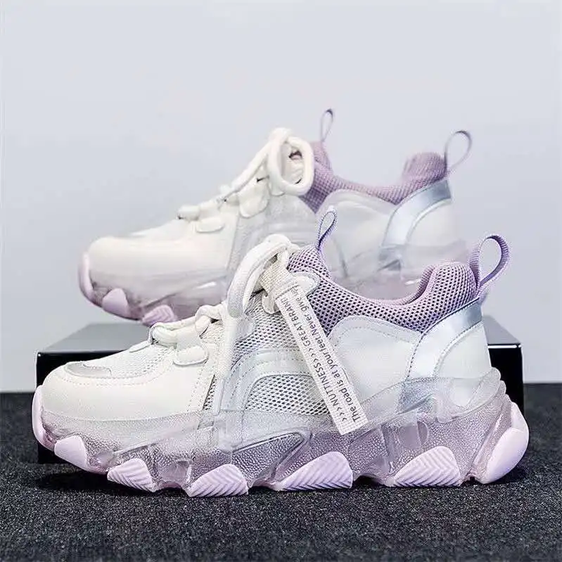 

2021 New diverse hot sale women sports shoes women casual sports shoes stock Fashionable and popular cheap new sports shoes, Black;white;purple