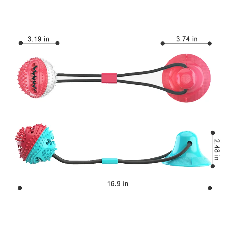 

Dog Toy With Suction Cup Pet Molar Interactive Pet Toy Ball Juguetes para perros Pet Toy, Black