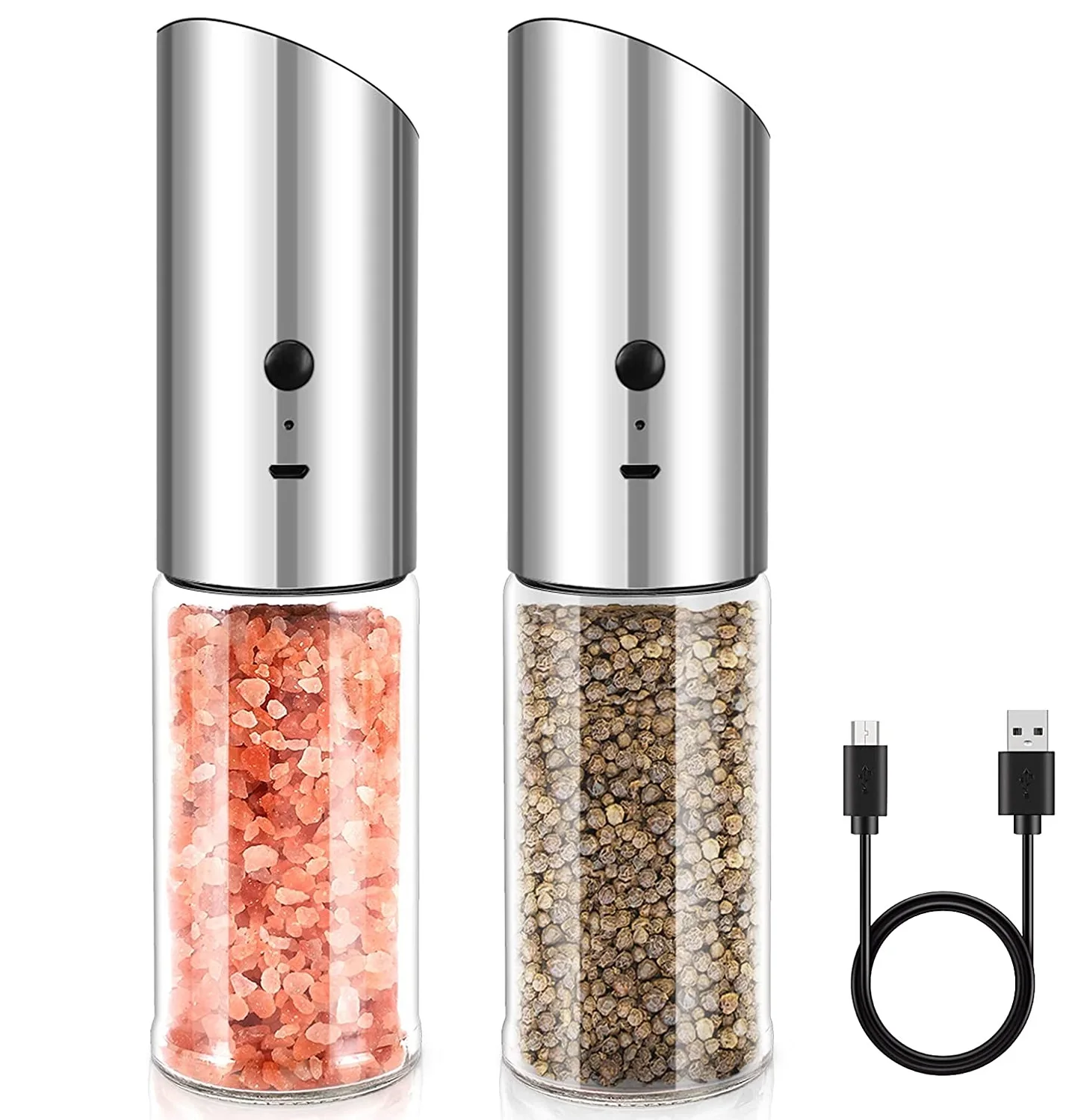 

Stainless steel glass pepper grinder USB charge gravity automatic electric salt mill USB pepper grinder for spice