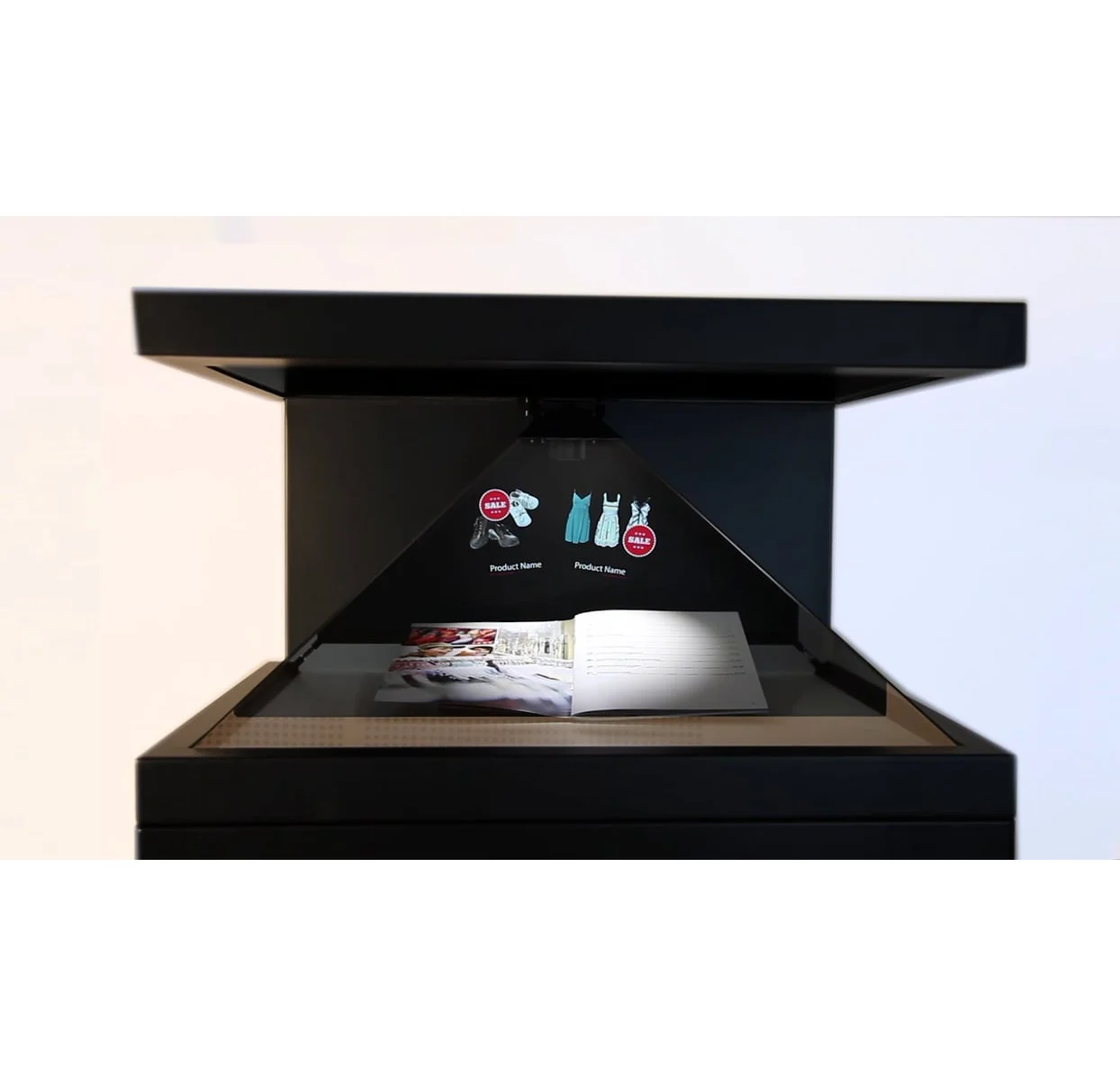 

New Products Holographic 3D Pyramid Hologram Display,holo pod/holo presence display, Black/white