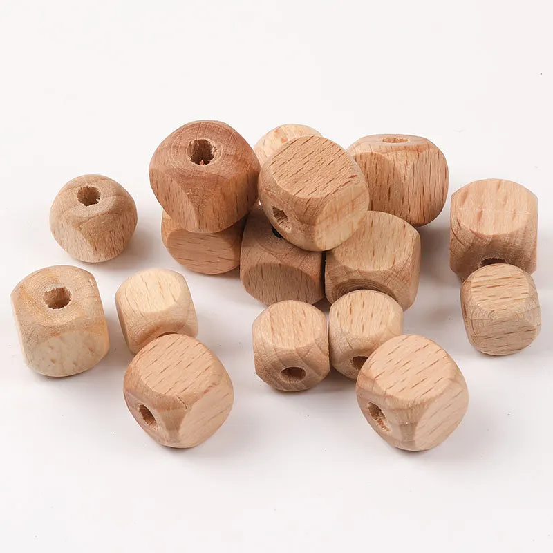 

10 Mm 12MM Square Blank Wooden Beads Wood Loose Beads for Diy Project, Wood color