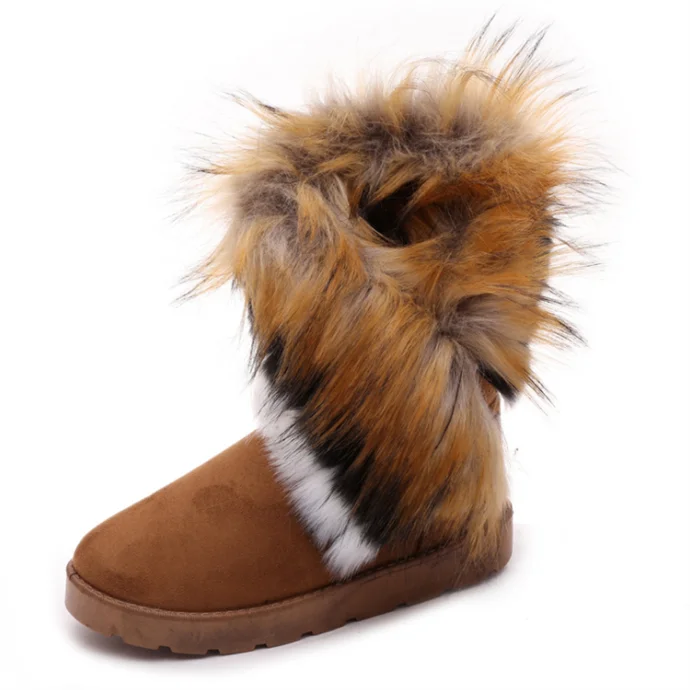 

Autumn winter Flat heel short non-slip barrel kids snow boots Fuzzy Cow Leather men shoe comfortable women shoe boots slippers
