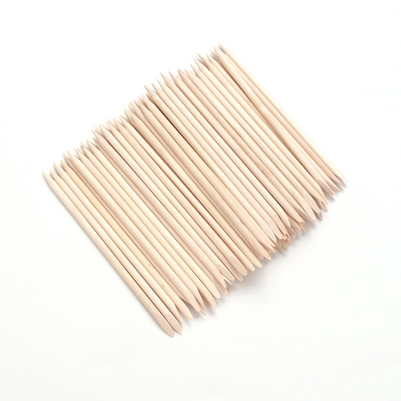 

Double Head Orange Wooden Cuticle Stick Dead Skin Push Manicure Care Toolfor Nail Care, Natural