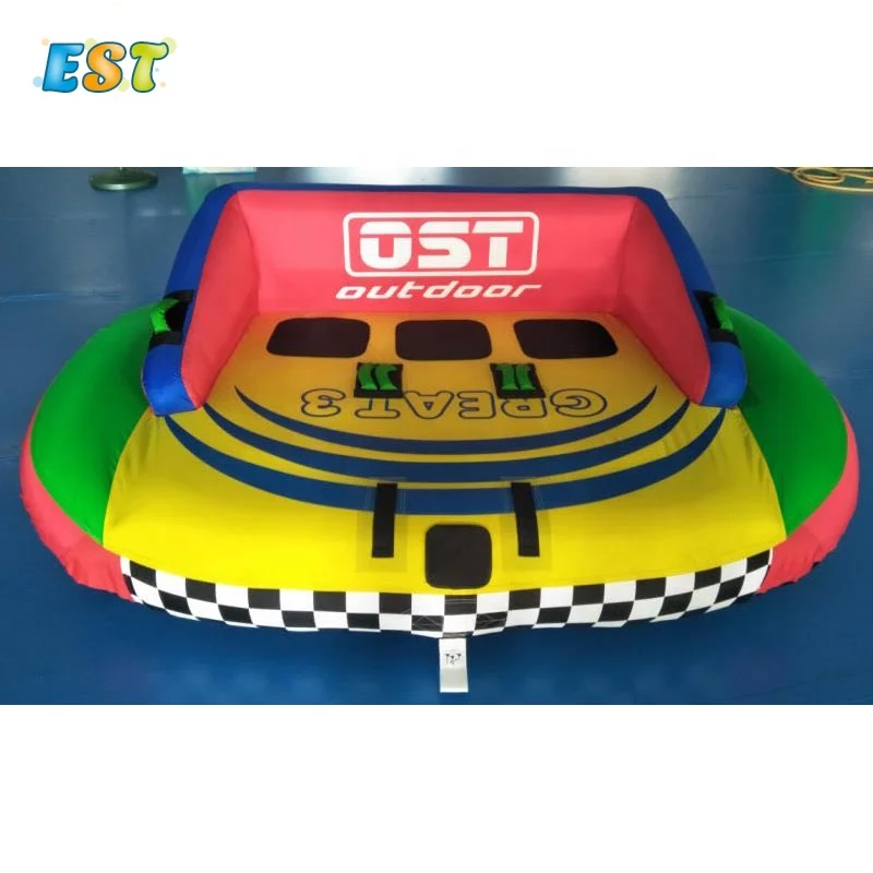 

Summer beach & sea water toy inflatable towbale water ski boat for 3 person, As the picture