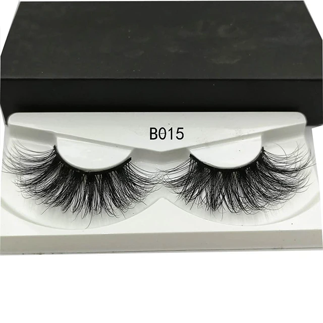 

Wholesale OEM logo lash packaging box fluffy real mink eyelashes, Nature black