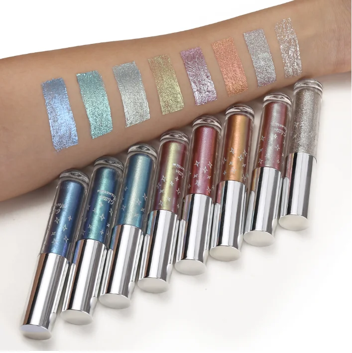 Holographic Metallic Duochrome Eye Shadow Glow Glitter Shiny Eyeshadow Pigment Waterproof Liquid
