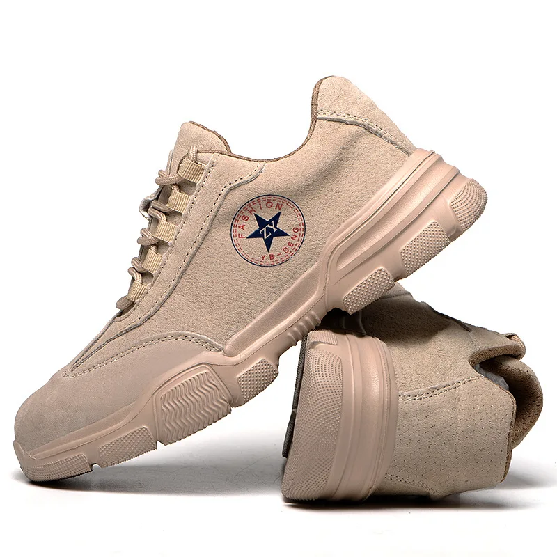 

Leather light weight comfortable rubber casual safety shoes casual industrial safety shoes with steel toe