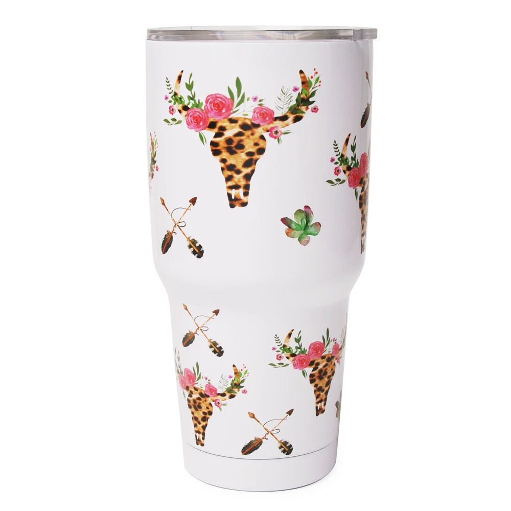

Wholesale 30oz Leopard Bullskull Tumbler Camper Stainless Steel Cups Double Wall Vacuum Thermos Bottle DOM106330