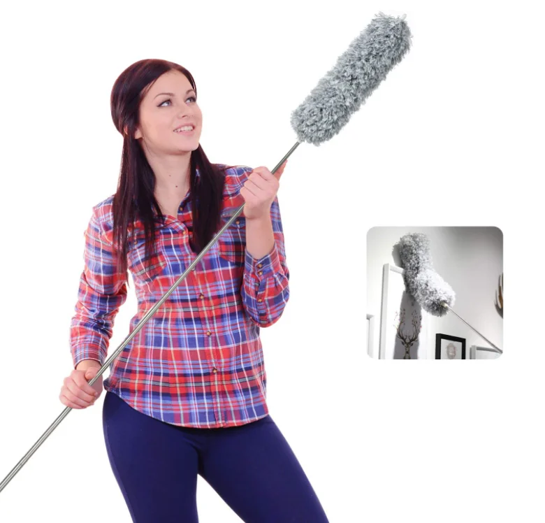 

extendable telescopic cobweb microfibre clean feather duster extending brush fan cleaning duster ceiling