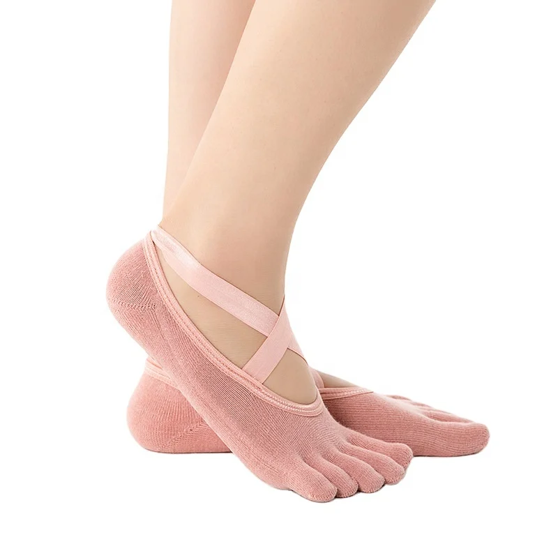 

Wholesale non-slip fitness five finger women non-slip yoga socks, Customized