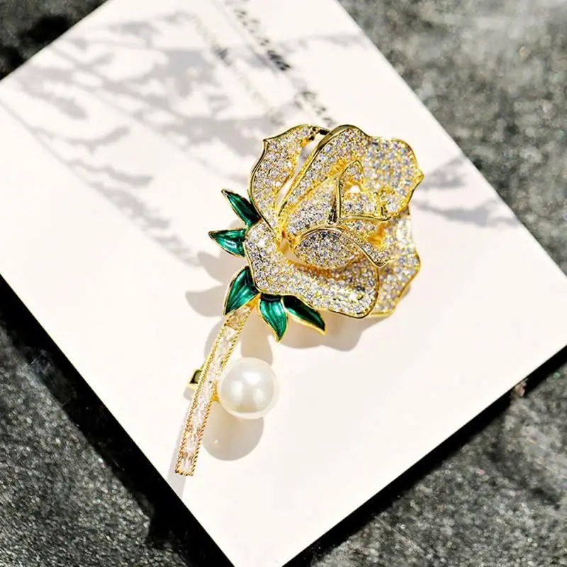 

Shawl Ring Bawal Tudung Custom High Quality Metal Rose Flower Pin Lapel Brooch