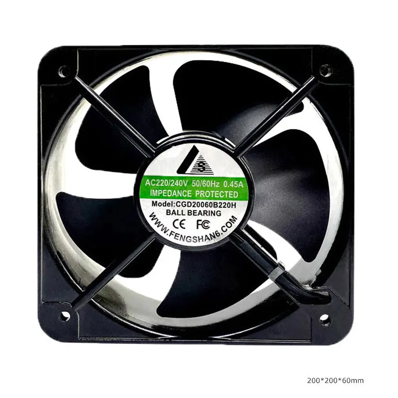 

200*200*60mm 20060 DC Axial Flow Fan 200mm 5 Impellers Industrial Cooling Fan