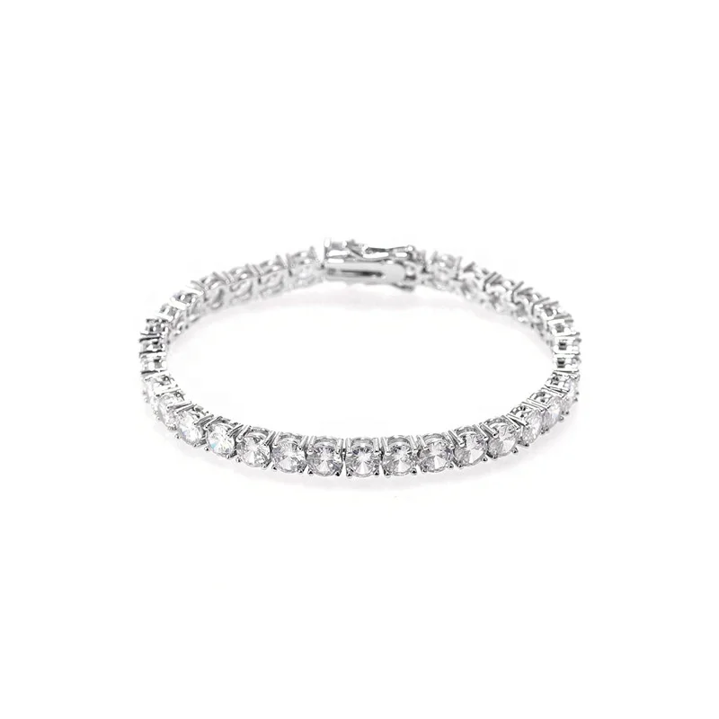 

FOXI Jewelry Stainless Steel Bracelet 5MM Jewelry Cubic Zirconia Silver Tennis Bracelet