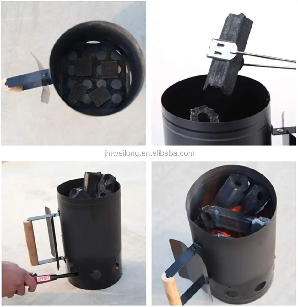 Outdoor Camping Portable Barbecue Chimney Charcoal Starter Charcoal