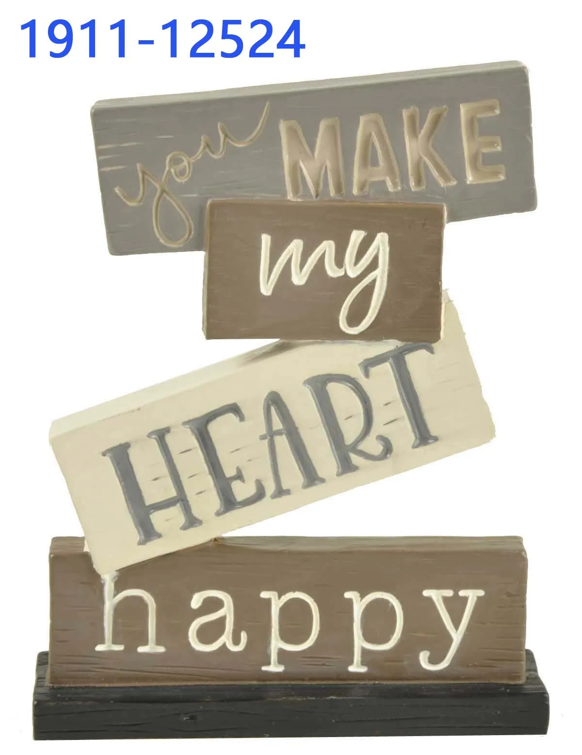Gifts & Crafts Polyresin Figurines "IT'S YOUR LIFE LIVE IT HAPPY" STACKED BLOCKS Home Decoration Sculpture