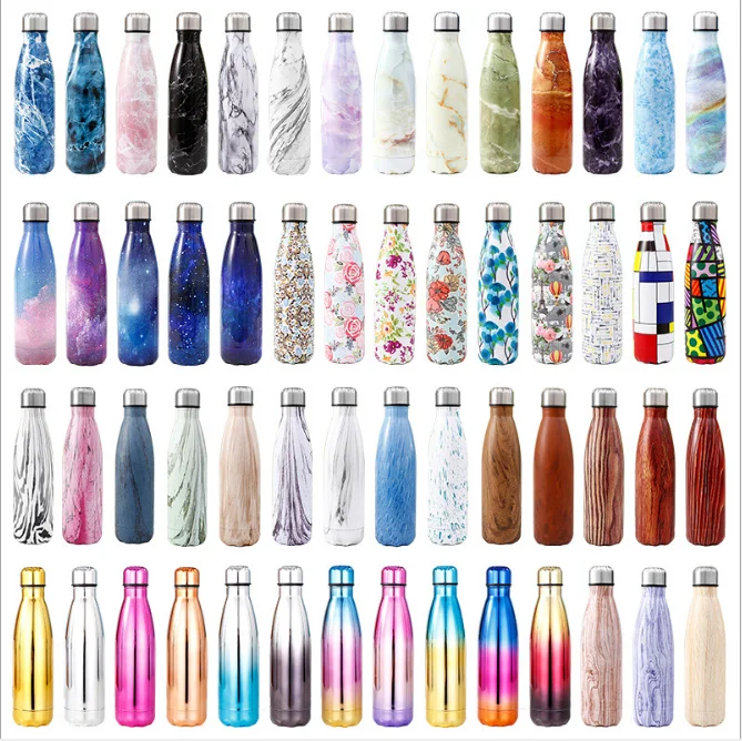 

500ml colour coca Coke sports 304 stainless steel electroplate Amazon marble cola shaped insulated water bottle flask thermos, Customized color water bottle