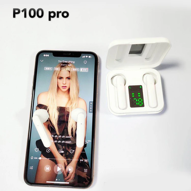 

V5.0 pro100 TWS Mini Earphone 5.0 True Wireless Bt Earbuds Tws, White