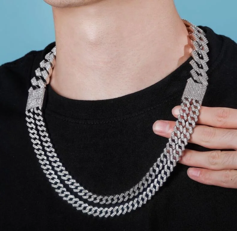 

New Design 19mm Curb Cuban Link Chain Personality Hip Hop Miami Cuban Link Chain Necklace