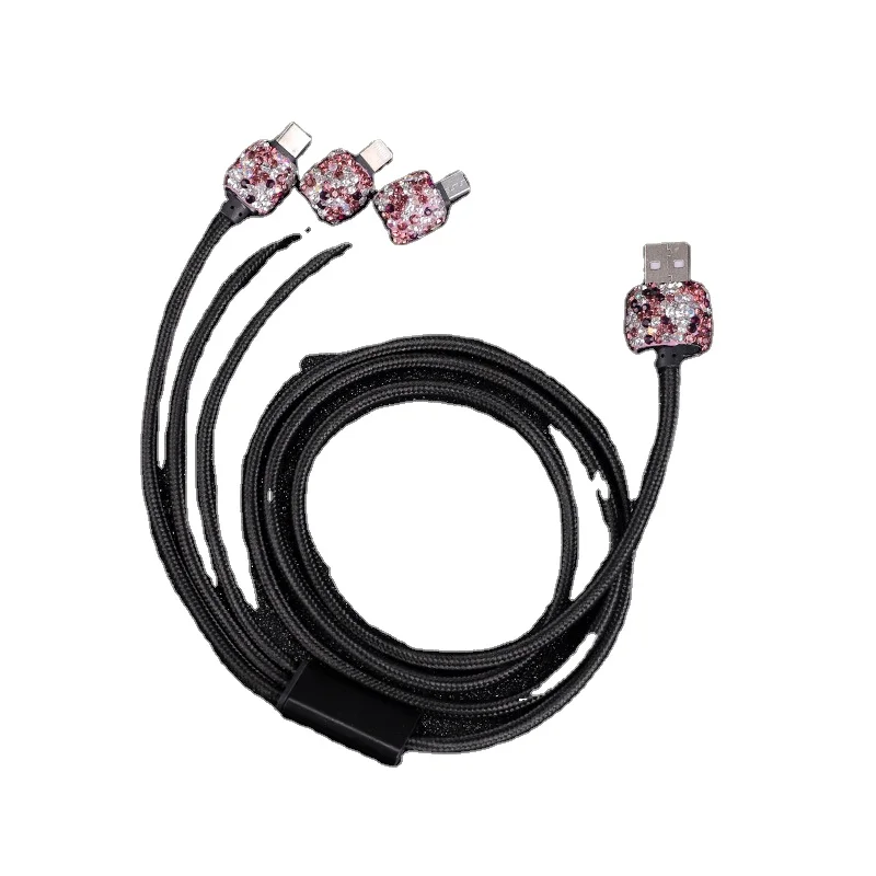 

2021 hot sale lilancrystal bling car mobile speaker cable audio aux cable for phone diamond cable for phone charge cars