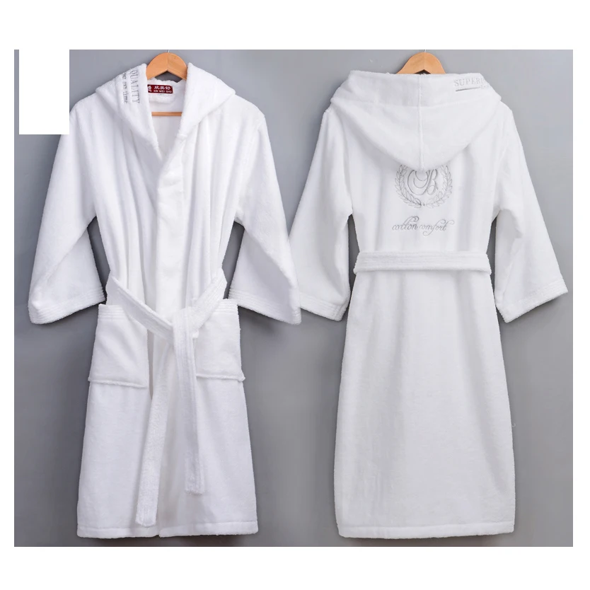 

accappatoio cotone turkish terry robe 5 star hotel hotel quality spa robes accappatoio donna con cappello, White