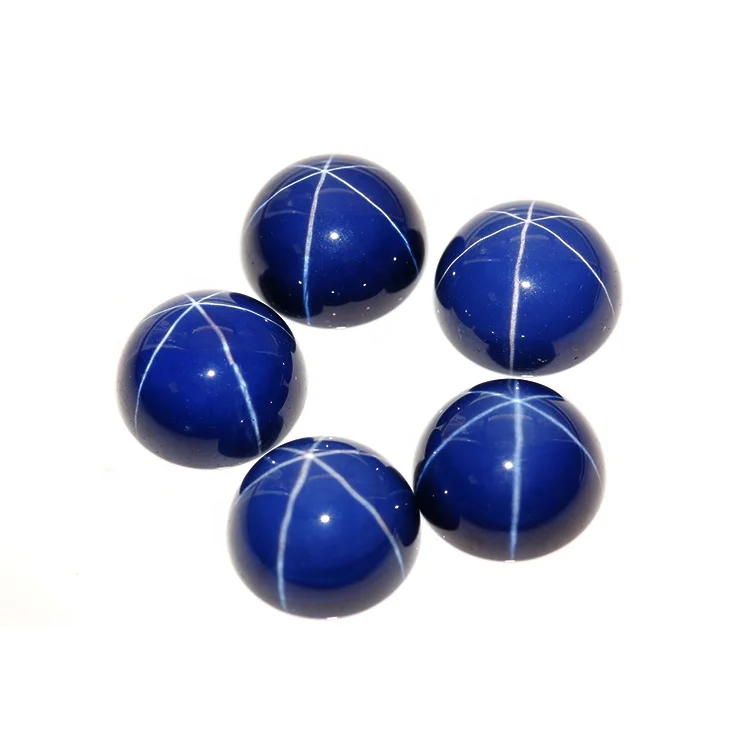 

Wholesale price round cabochon cut synthetic star sapphire