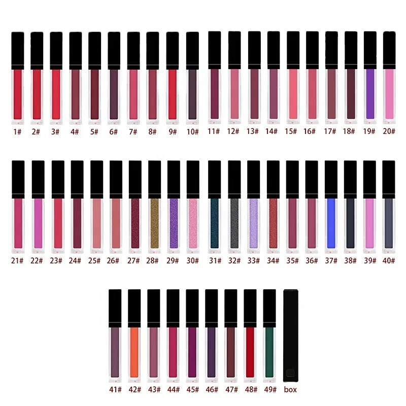 

Factory Wholesale Makeup Your Own Lipstick Waterproof Long Lasting 49 Colors Matte Liquid Lipstick Private Label