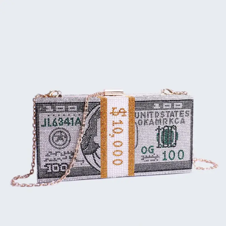 

Money Bag Clutch Purse 2020 Women Rhinestone Purse Crystal Diamond Bling Money Purses, 6 colors