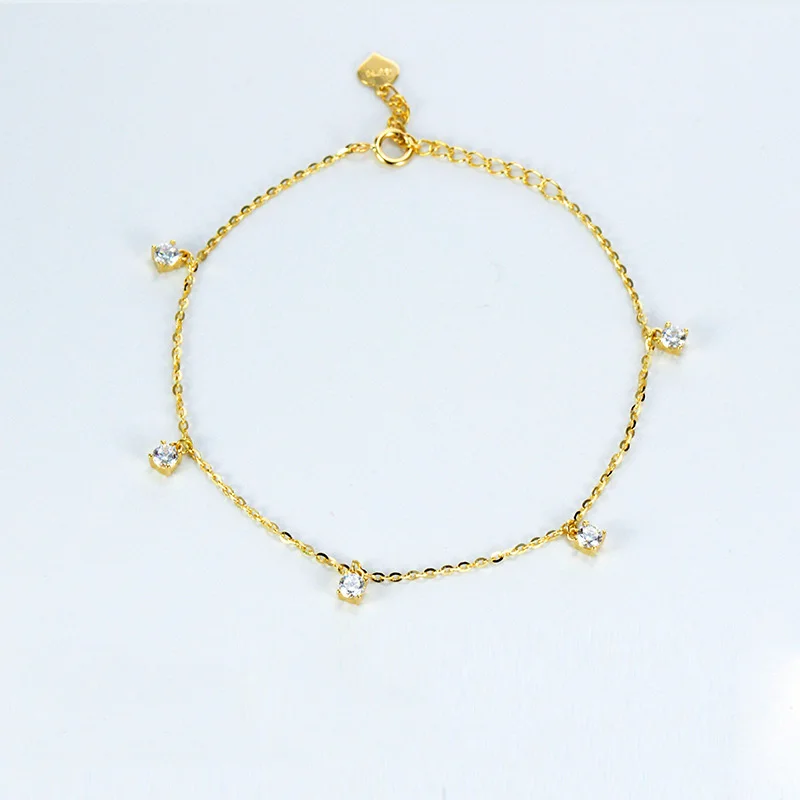 

Classic 18K Gold Hand Chain Square Shape Zircon Rose Gold Jewelry Adjustable Bracelet