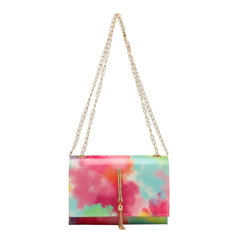 

2021 Fashion Korean Women's Bag Colorful Cloud Single Shoulder Messenger Bag Mobile Phone Small Square Handbag  Bag, Purple, blue, orange