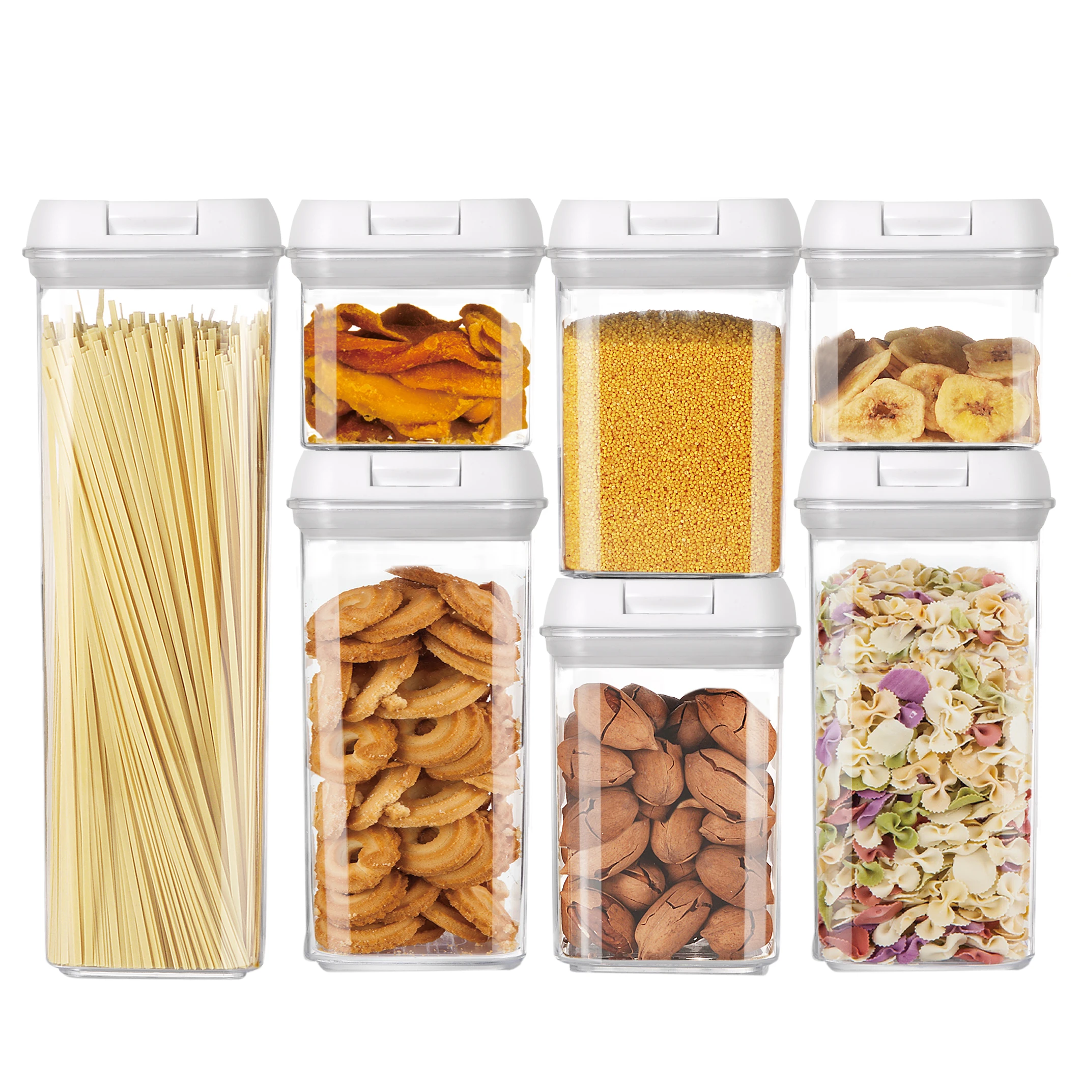 

Airtight 7-Piece Set Food Storage Containers with Lids BPA Free Cereal Seal Pot Kitchen Pantry Organizer And Storage Tank, Customized color